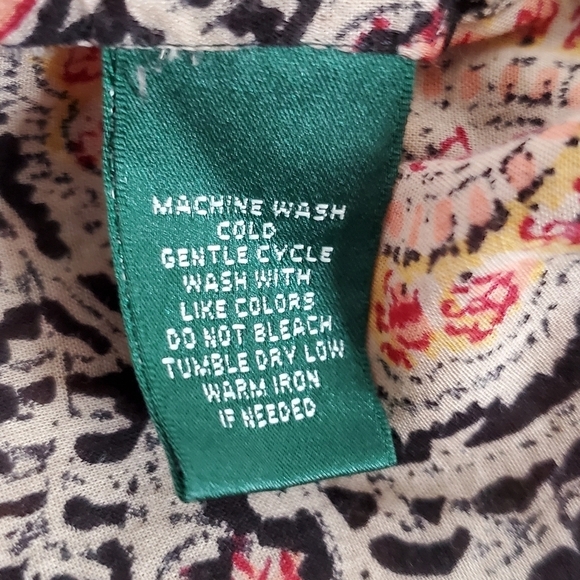 Lauren Ralph Lauren Paisley Print Ruffle Blouse Size 1X Button Front Shirt Femme - Picture 10 of 13